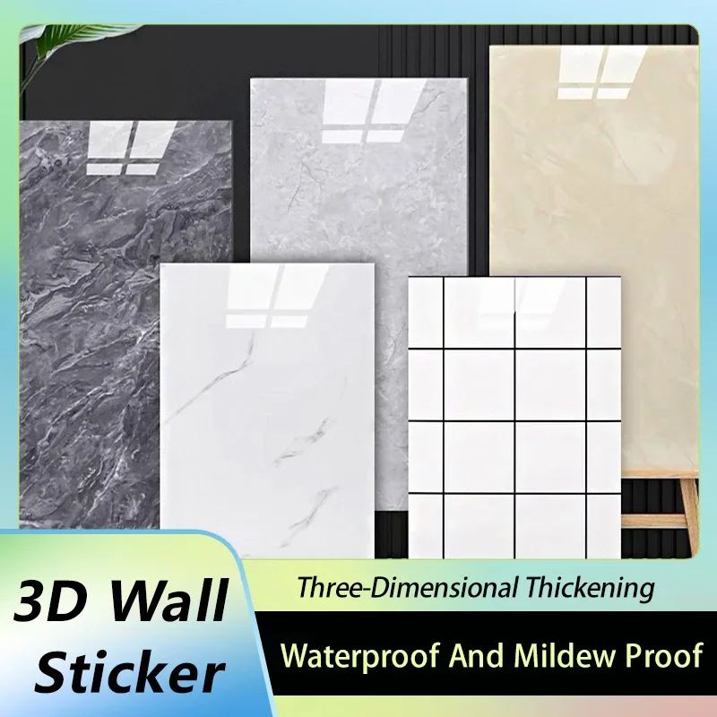 Pvc Panel Background - Stiker Dinding Ubin Marmer Imitasi 30Cm