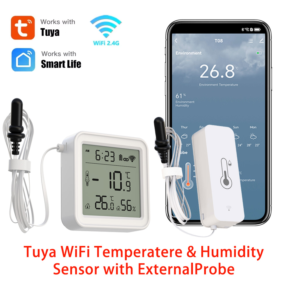 Digital Hygrometer Probe - Sensor Suhu dan Kelembapan WiFi Tuya