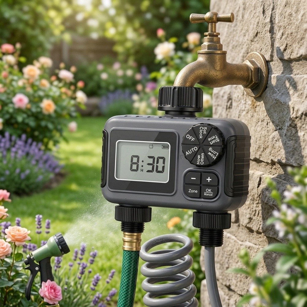 Pengatur Waktu Irigasi Taman d - Timer Dual Outlet ulasan dan harga